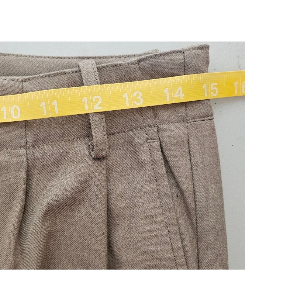 Madewell Womans 4 Harlow Wide-Leg Trousers Pants Tan Pleated Cinch Back Career ~ - Picture 5 of 9